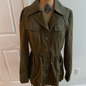 Olive Green Utility Jacket for Women